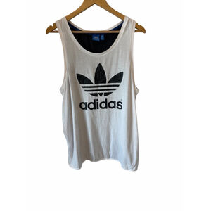 Adidas Originals Trefoil Logo Tank Top White Black Oversized XL Athleisure
